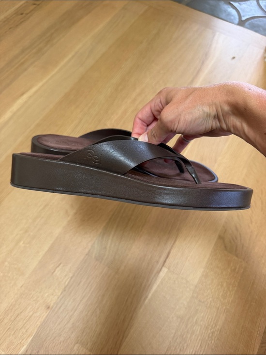 Reformation Shoes - Reformation Dark Brown Platform Flip Flop Sandals